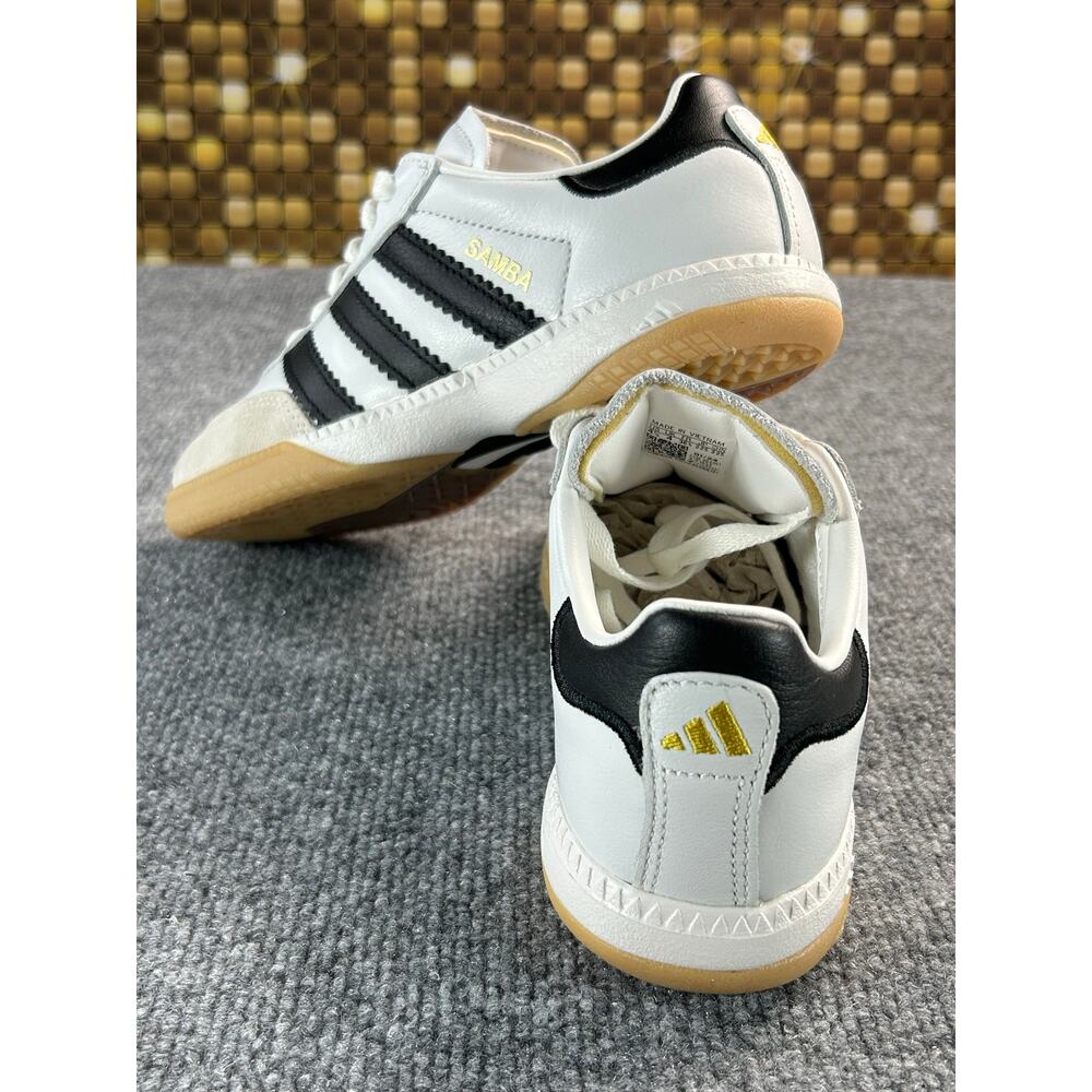 Adidas Samba MN White Black Gum Leather Sneakers WM 5.5 Y4.5 - Picture 2 of 12